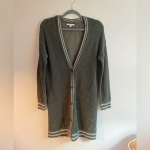 American Eagle Knit Cardigan Sweater Long with buttons 100% cotton womens medium